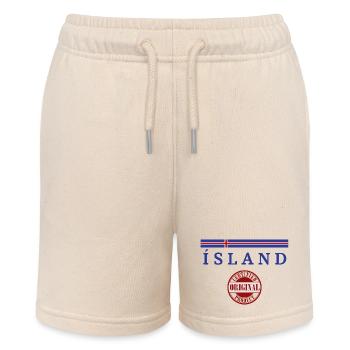 Flagge von Island, Isländischer Stolz - Stanley/Stella Teenager Bio-Joggingshorts MINI BOLTER - Natur - Vorne