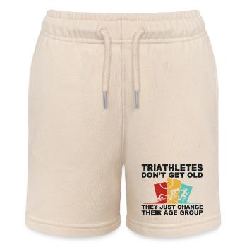 Lustiges Triathlon Design Triathleten Schwimmen Rad Laufen - Stanley/Stella Teenager Bio-Joggingshorts MINI BOLTER - Natur - Vorne