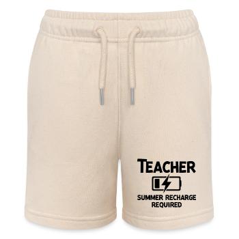 Teacher Summer Recharge Required - Stanley/Stella MINI BOLTER Organic Teen Jogging Shorts - soft Ecru - Front