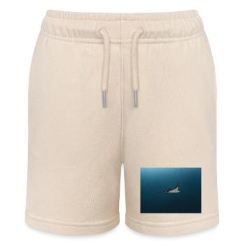 Manta Glide Over Ocean Abyss - Stanley/Stella MINI BOLTER Organic Teen Jogging Shorts - soft Ecru - Front