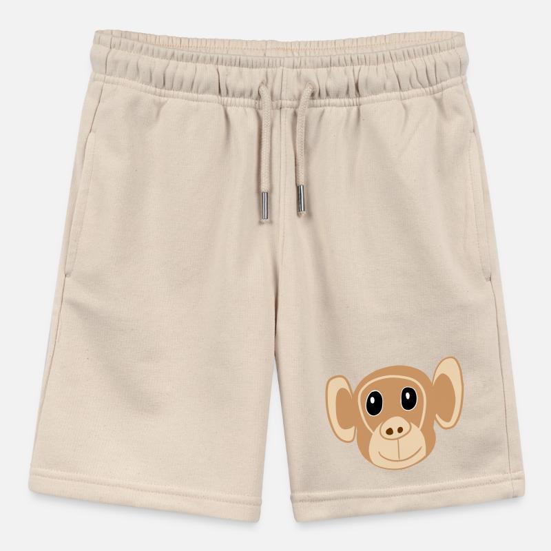 Cute Monkey Face Print Monkey Monkey Kids Stanley/Stella MINI BOLTER Organic Teen Jogging Shorts
