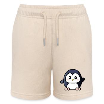 Süßer Pinguin winkt - Stanley/Stella Teenager Bio-Joggingshorts MINI BOLTER - Natur - Vorne
