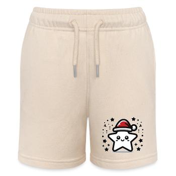 Star Cute Poinsettia - Stanley/Stella MINI BOLTER Organic Teen Jogging Shorts - soft Ecru - Front