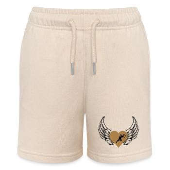 Jogger heart wings - Stanley/Stella MINI BOLTER Organic Teen Jogging Shorts - soft Ecru - Front