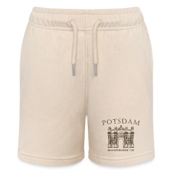 Potsdam, Brandenburg Gate, Germany Drawing - Stanley/Stella MINI BOLTER Organic Teen Jogging Shorts - soft Ecru - Front