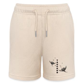 Tauchen – Tribal Manta Rochen Design - Stanley/Stella Teenager Bio-Joggingshorts MINI BOLTER - Natur - Vorne