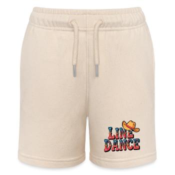 Lone Dance Cowboy Text with Hat - Stanley/Stella MINI BOLTER Organic Teen Jogging Shorts - soft Ecru - Front