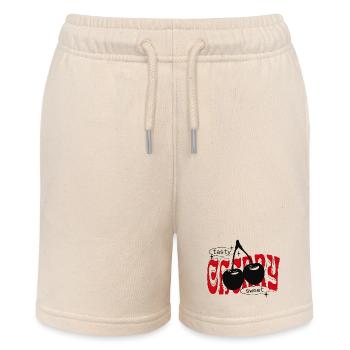 Sweet Cherries Trendy Cherry Streetwear - Stanley/Stella MINI BOLTER Organic Teen Jogging Shorts - soft Ecru - Front
