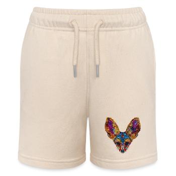 Fennek Wüste Fuchs Geometrischer Fuchs Kunstwerk - Stanley/Stella Teenager Bio-Joggingshorts MINI BOLTER - Natur - Vorne