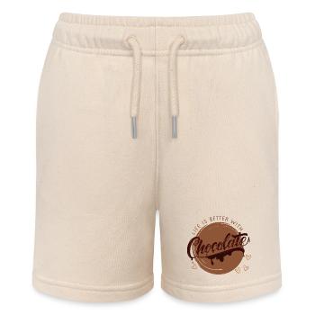 Life is better with chocolate - Chocolate Lover - Stanley/Stella Teenager Bio-Joggingshorts MINI BOLTER - Natur - Vorne