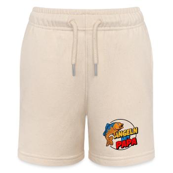 Angeln mit Papa mit buntem Fischdesign - Stanley/Stella Teenager Bio-Joggingshorts MINI BOLTER - Natur - Vorne