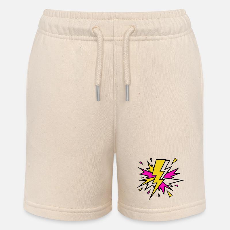 Explosion de néons à faisceau jaune - Short bio MINI BOLTER Stanley/Stella Ado - écru doux