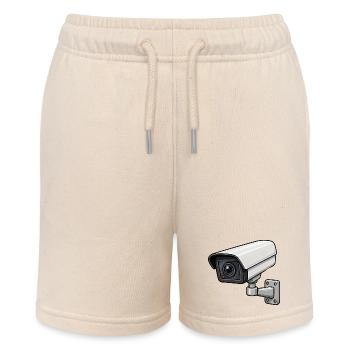 Security Camera Illustration - Stanley/Stella MINI BOLTER Organic Teen Jogging Shorts - soft Ecru - Front