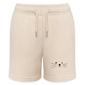 Cat Animal Nose Icon - Stanley/Stella MINI BOLTER Organic Teen Jogging Shorts - soft Ecru - Front