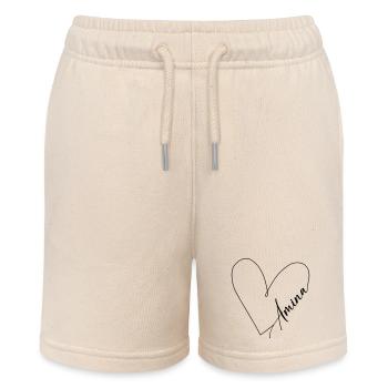 Amina Name Herzlinie - Stanley/Stella Teenager Bio-Joggingshorts MINI BOLTER - Natur - Vorne