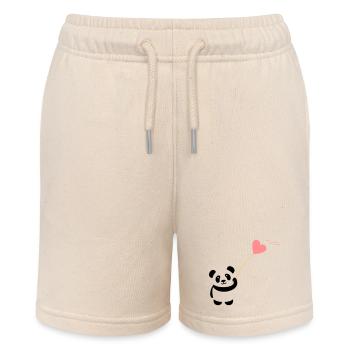 panda herz niedlich luftballon bär groß dick kusch - Stanley/Stella Teenager Bio-Joggingshorts MINI BOLTER - Natur - Vorne