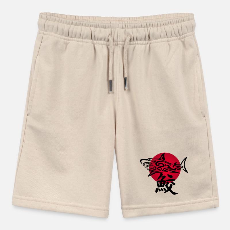 Black shark and red sun Stanley/Stella MINI BOLTER Organic Teen Jogging Shorts