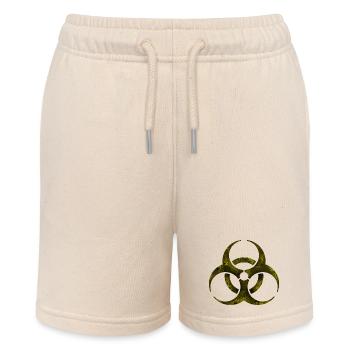 Gelbes Biohazard-Symbol - Stanley/Stella Teenager Bio-Joggingshorts MINI BOLTER - Natur - Vorne