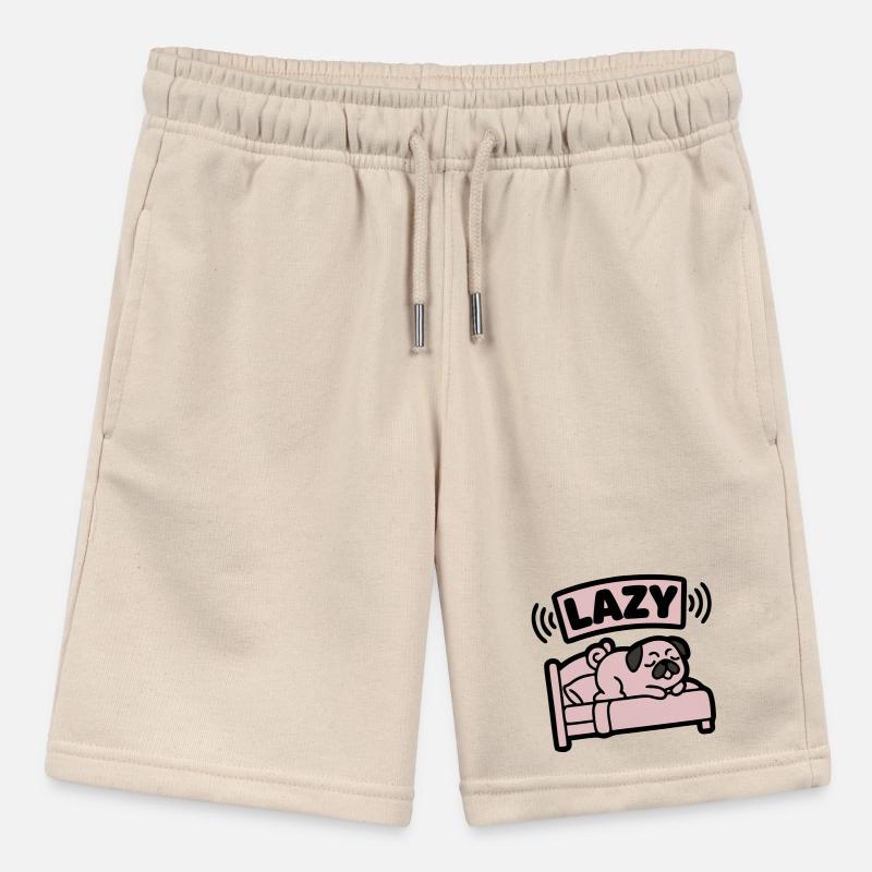 Lazy Pug Dog Bed Introvert Stanley/Stella MINI BOLTER Organic Teen Jogging Shorts