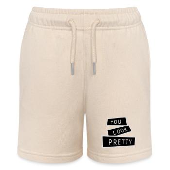 You Look Pretty Lustig Komplement Selbstliebe Logo - Stanley/Stella Teenager Bio-Joggingshorts MINI BOLTER - Natur - Vorne