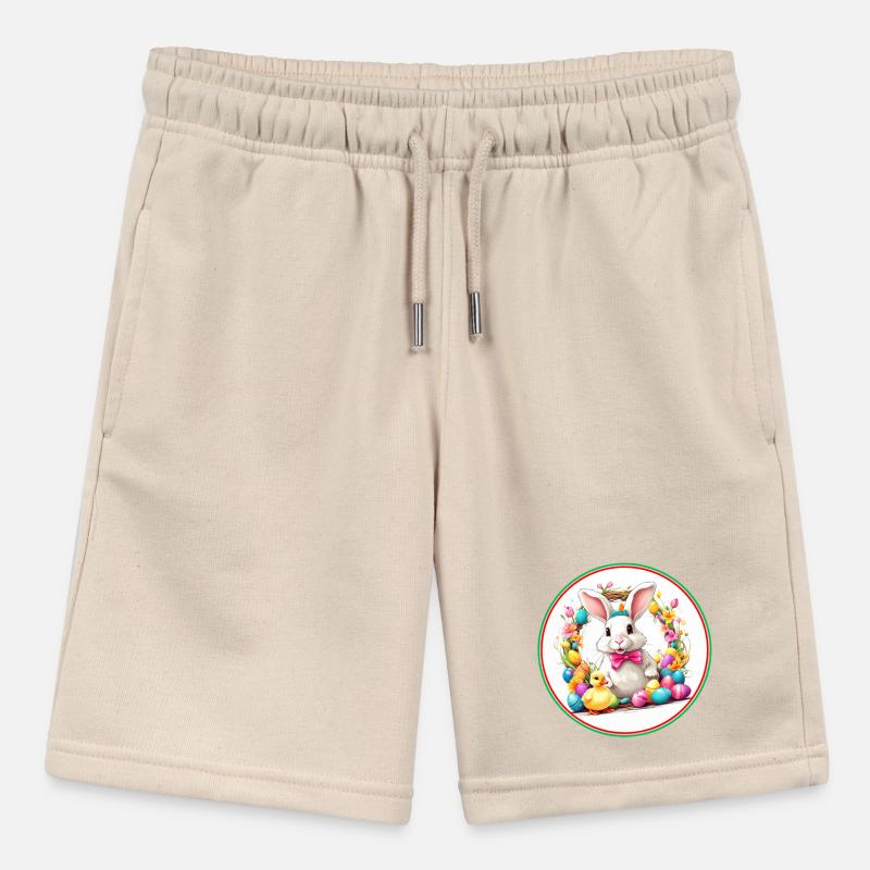 Cute easter bunny in easter basket with little chick Stanley/Stella MINI BOLTER Organic Teen Jogging Shorts