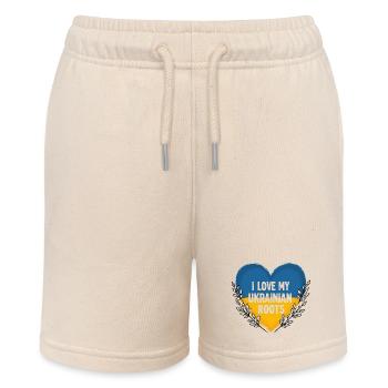 Amour ukrainien - Coeur et drapeau - Short bio MINI BOLTER Stanley/Stella Ado - écru doux - Devant