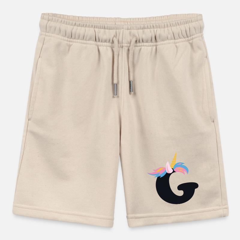Einhorn-Buchstabe Regenbogenstyle "G" | be unique Stanley/Stella Teenager Bio-Joggingshorts MINI BOLTER