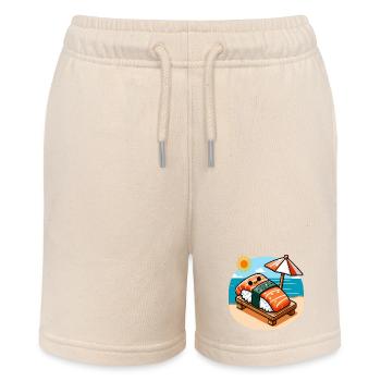 Sushi Summer Funny - Stanley/Stella MINI BOLTER Organic Teen Jogging Shorts - soft Ecru - Front