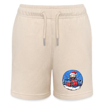Schlagzeuger Weihnachtsmann - Stanley/Stella Teenager Bio-Joggingshorts MINI BOLTER - Natur - Vorne
