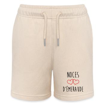 Emerald wedding anniversary: 40 years of marriage - Stanley/Stella MINI BOLTER Organic Teen Jogging Shorts - soft Ecru - Front