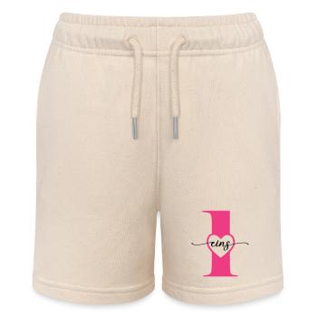 Ziffer Eins 1 mit Herz - Stanley/Stella Teenager Bio-Joggingshorts MINI BOLTER - Natur - Vorne