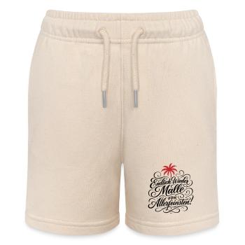 Endlich Malle Spruch Urlaub - Stanley/Stella Teenager Bio-Joggingshorts MINI BOLTER - Natur - Vorne