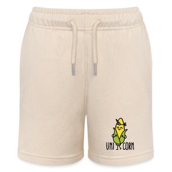 Wannabe uni-corn ( Unicorn ) - Stanley/Stella Teenager Bio-Joggingshorts MINI BOLTER - Natur - Vorne