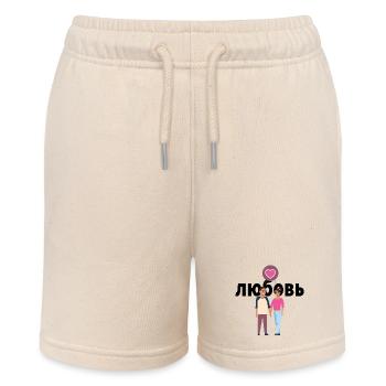 Liebe kyrillisch russisch Liebespaar Geschenk - Stanley/Stella Teenager Bio-Joggingshorts MINI BOLTER - Natur - Vorne