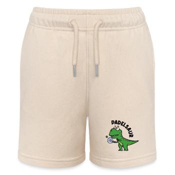 Padel Schläger Spieler Ball Dinosaurier Spruch - Stanley/Stella Teenager Bio-Joggingshorts MINI BOLTER - Natur - Vorne