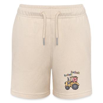 Tractor Farming Saying Agricultural Machinery Farmer - Stanley/Stella MINI BOLTER Organic Teen Jogging Shorts - soft Ecru - Front