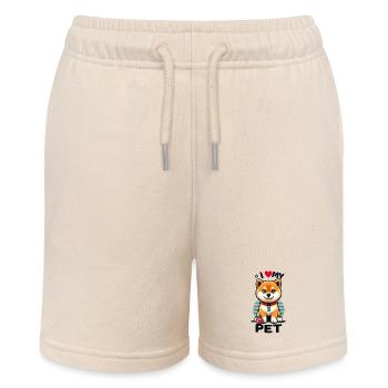 I love my pet - Stanley/Stella MINI BOLTER Organic Teen Jogging Shorts - soft Ecru - Front
