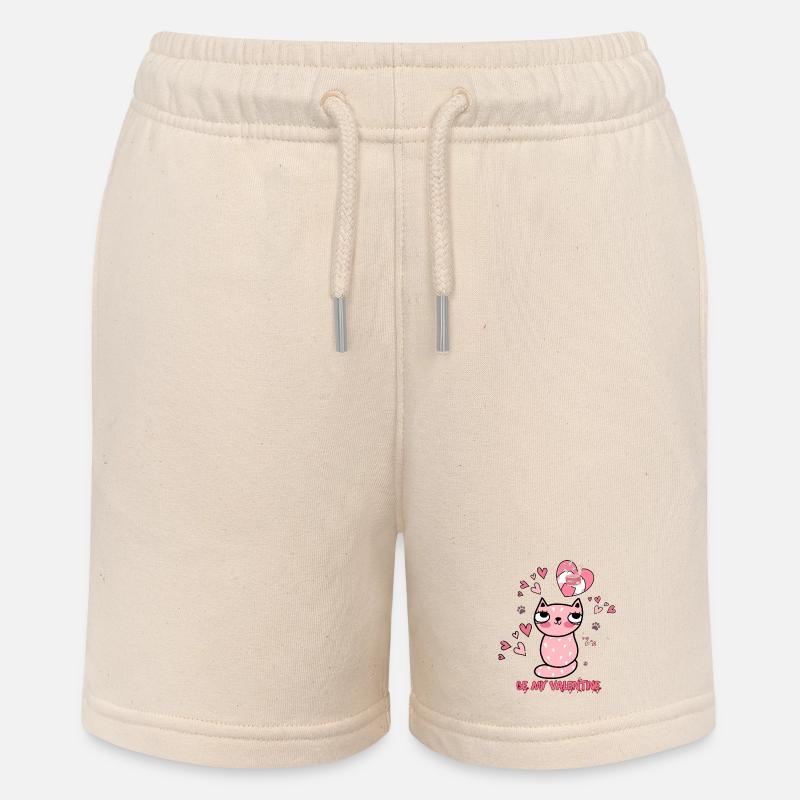 Coeur de chat Saint-Valentin design avec amour - Short bio MINI BOLTER Stanley/Stella Ado - écru doux