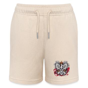 Polen Polska polnisch Wappen Adler Flagge Geschenk - Stanley/Stella Teenager Bio-Joggingshorts MINI BOLTER - Natur - Vorne