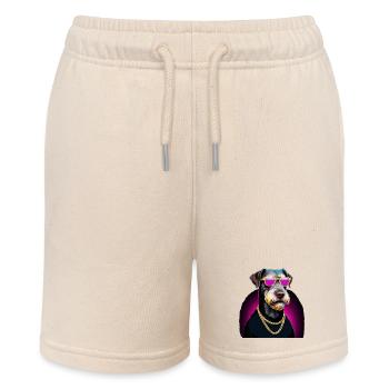 Deutsch Drahthaar Gangsta Gangster Hund Geschenk - Stanley/Stella Teenager Bio-Joggingshorts MINI BOLTER - Natur - Vorne