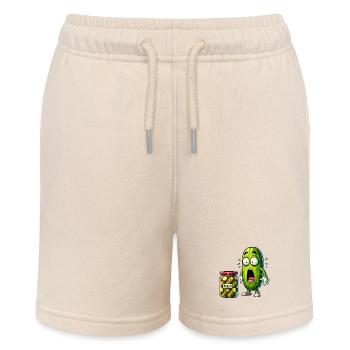 Lustiges Gurken Design - Stanley/Stella Teenager Bio-Joggingshorts MINI BOLTER - Natur - Vorne