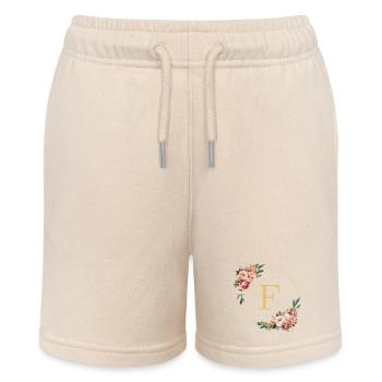 F Monogram, Couronne de fleurs, Personnalisable - Short bio MINI BOLTER Stanley/Stella Ado - écru doux - Devant