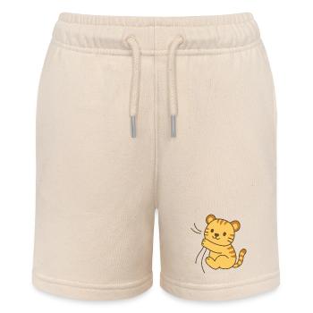 Snuggle Tiger Cub - Cuddly Tiger Baby - Stanley/Stella MINI BOLTER Organic Teen Jogging Shorts - soft Ecru - Front