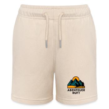 Mountain motif with sunrise - Stanley/Stella MINI BOLTER Organic Teen Jogging Shorts - soft Ecru - Front