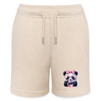Panda mignon avec des lunettes et une bulle de savon - Short bio MINI BOLTER Stanley/Stella Ado - écru doux - Devant