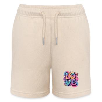 Love Wasserfarben Grafitti – Mädchen Geschenk - Stanley/Stella Teenager Bio-Joggingshorts MINI BOLTER - Natur - Vorne