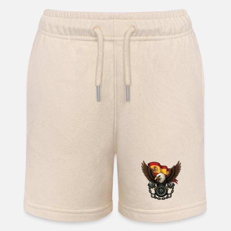Aigle espagnol biker avec drapeau et pistons - Short bio MINI BOLTER Stanley/Stella Ado - écru doux