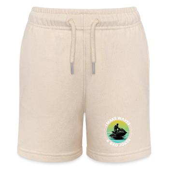 Funny Jetski Rider Saying Make Waves & Laugh  - Stanley/Stella MINI BOLTER Organic Teen Jogging Shorts - soft Ecru - Front