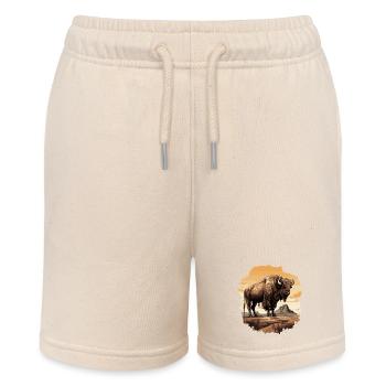 Majestischer Bison im Western-Stil - Stanley/Stella Teenager Bio-Joggingshorts MINI BOLTER - Natur - Vorne