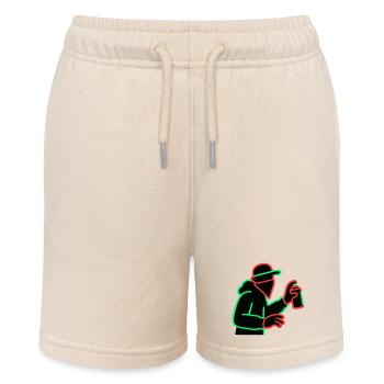 Neon Graffiti Sprayer Silhouette - Stanley/Stella Teenager Bio-Joggingshorts MINI BOLTER - Natur - Vorne